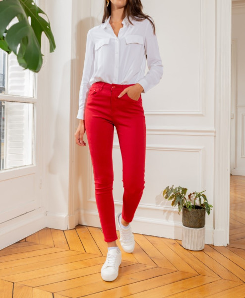 ANA & LUCY DAMEN SLIM FIT JEANSHOSE MIT PUSH-UP EFFECT RED