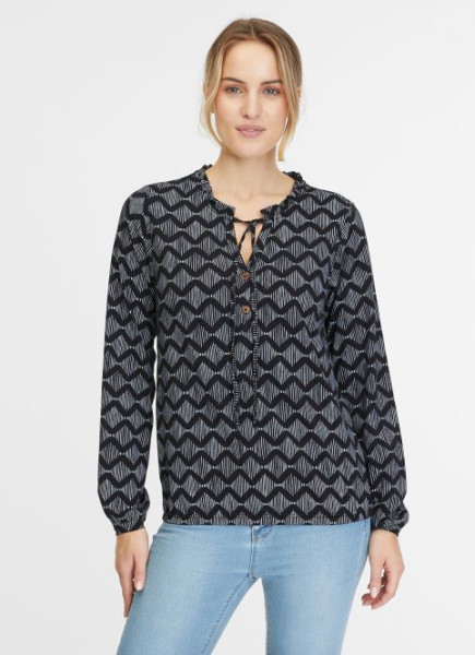 RAGWEAR DAMEN BLUSE ONELIA PRINT BLACK