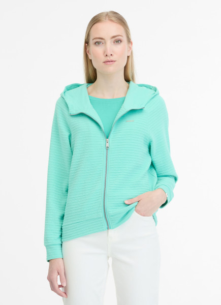 RAGWEAR DAMEN KAPUZENSWEAT-JACKE TERYA CREPE LAGOON GREEN