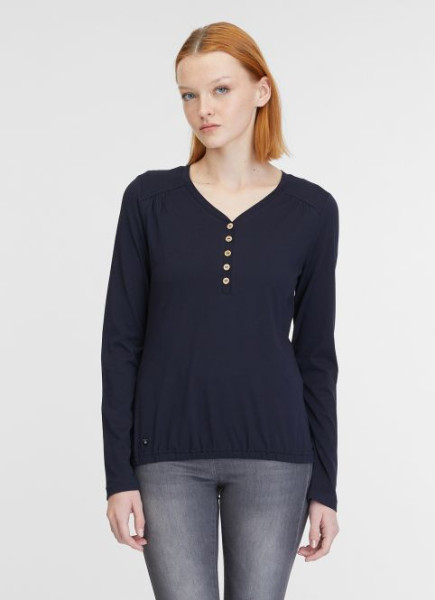 RAGWEAR DAMEN LANGARMSHIRT MIT KNOPFLEISTE PINCHI NAVY