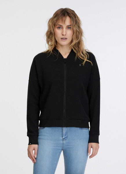 RAGWEAR DAMEN SWEATJACKE DORON ORG LEICHT ÜBERSCHNITTEN BLACK