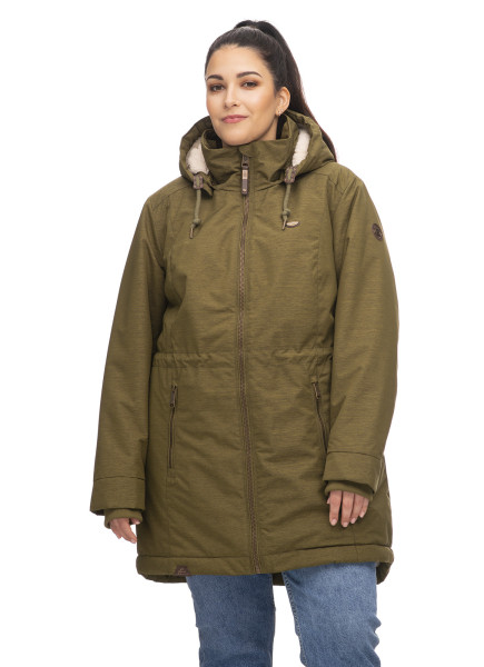 RAGWEAR DAMEN WINTERJACKE PLUS SIZE DAKKOTA LIGHT OLIVE