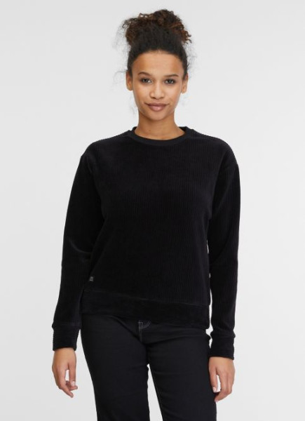 RAGWEAR DAMEN SWEATER DELLANI in CORDOPTIK BLACK VEGAN