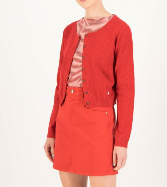 BLUTSGESCHWISTER CARDIGAN DAMEN WELCOME TO THE CREW LITTLE RED FLOWER