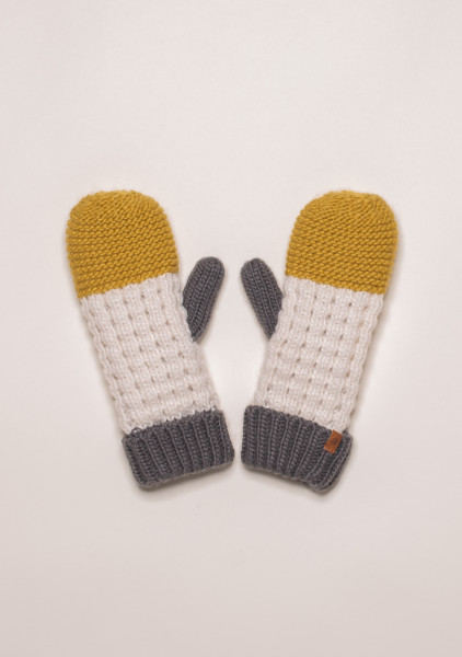 COLOUR BLOCK KNIT MITTENS