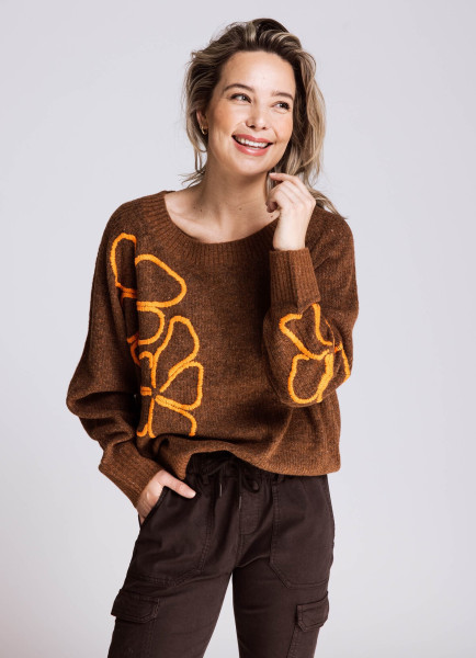 ZHRILL PULLOVER DAMEN LUANA FLOWER ZH GINGER FLOWER BROWN