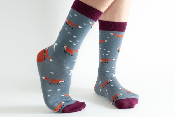 DORIS & DUDE DAMEN BAMBUS SOCKEN GREY FOX