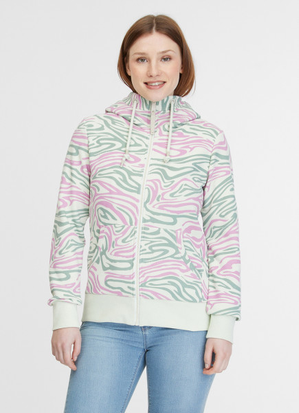 RAGWEAR DAMEN SWEATJACKE NESIKA PRINT ZIP LIGHT MINT