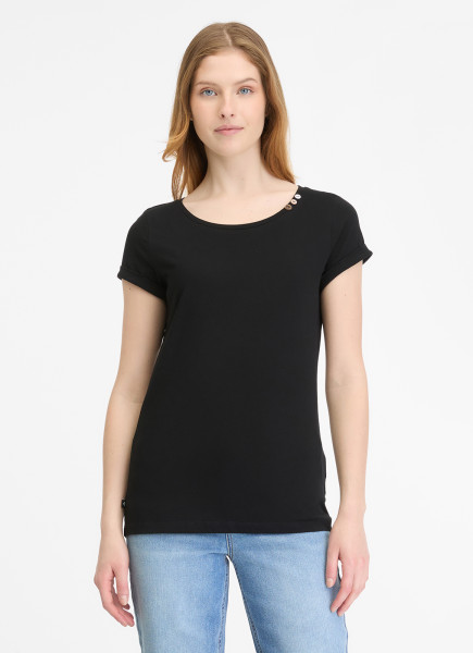 RAGWEAR DAMEN BASIC T-SHIRT FLLORAH GOTS BLACK