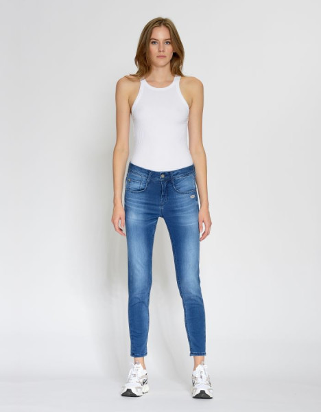 GANG DAMEN JEANS 94AMELIE CROPPED RELAXED FIT- GLAM BLUE