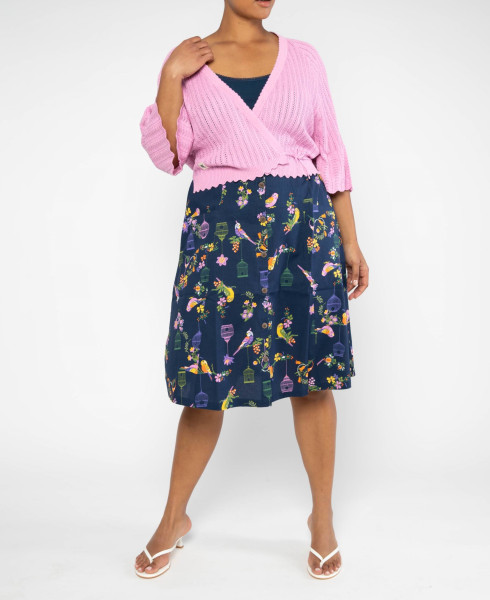 BLUTSGESCHWISTER DAMEN MIDI-ROCK CLOCKWORK VINTAGEMULTICOLOR BUDGIE
