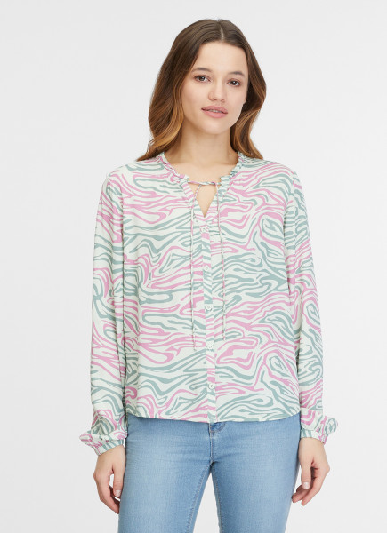 RAGWEAR DAMEN BLUSE IONE PRINT LIGHT MINT