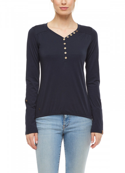 RAGWEAR BLUSE DAMEN LANGARMSHIRT PINCH SOLID