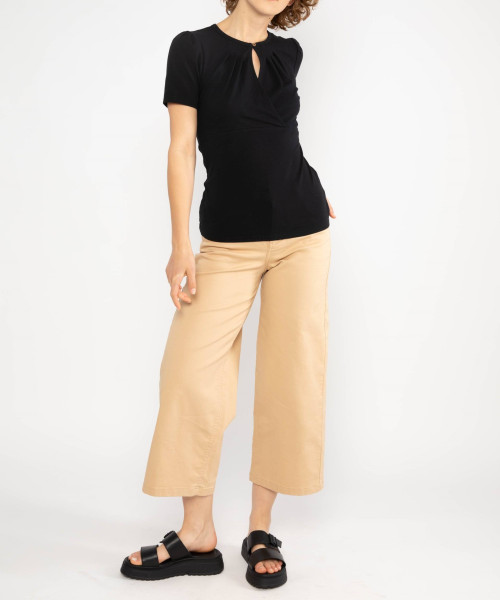 BLUTSGESCHWISTER DAMEN T-SHIRT CRISS CROSS COEUR - MY PITCH BLACK