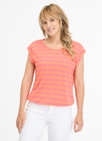 RAGWEAR DAMEN KURZARM SHIRT GESTREIFT TULSA CORAL