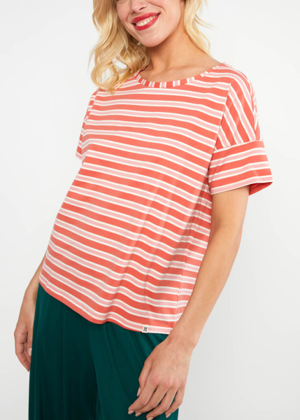 BLUTSGESCHWISTER T-SHIRT THE GENEROUS ONE CARAVAN STRIPES RED