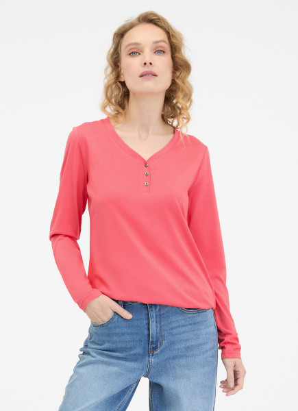 RAGWEAR DAMEN LANGARMSHIRT PINKKI CORAL