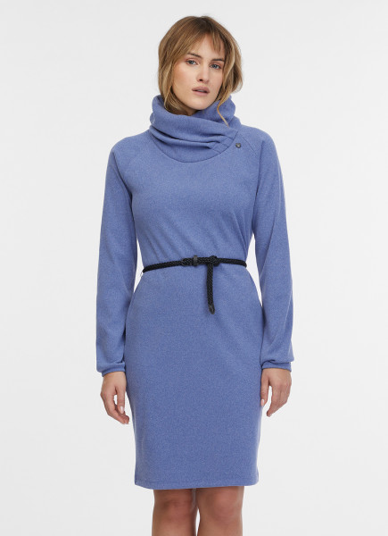 RAGWEAR DAMEN WINTERKLEID MIT KRAGEN UND GÜRTEL BELLITA INDIGO BLUE