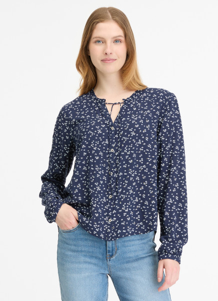 RAGWEAR DAMEN BLUSE MIT BINDEBAND IONE PRINT MIDNIGHT