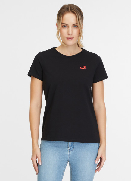 RAGWEAR DAMEN T-SHIRT ADORI LOVE BLACK