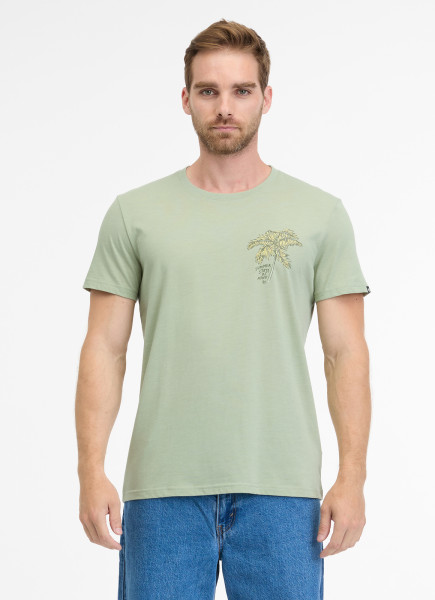 RAGWEAR HERREN T-SHIRT MIT PALME DAMMEL- DUSTY GREEN